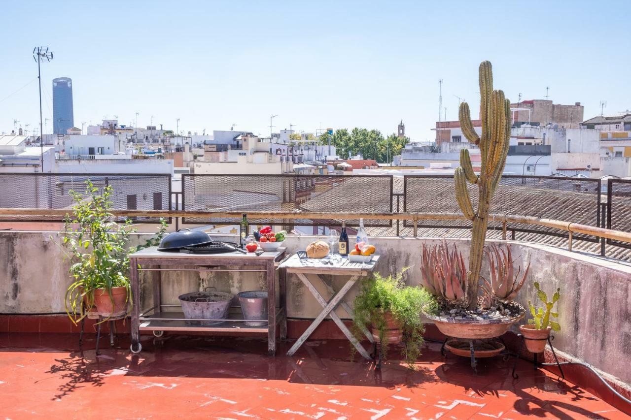 Apartamento Duplex Con Hermosa Terraza Cerca Alameda De Hercules Sewilla Zewnętrze zdjęcie